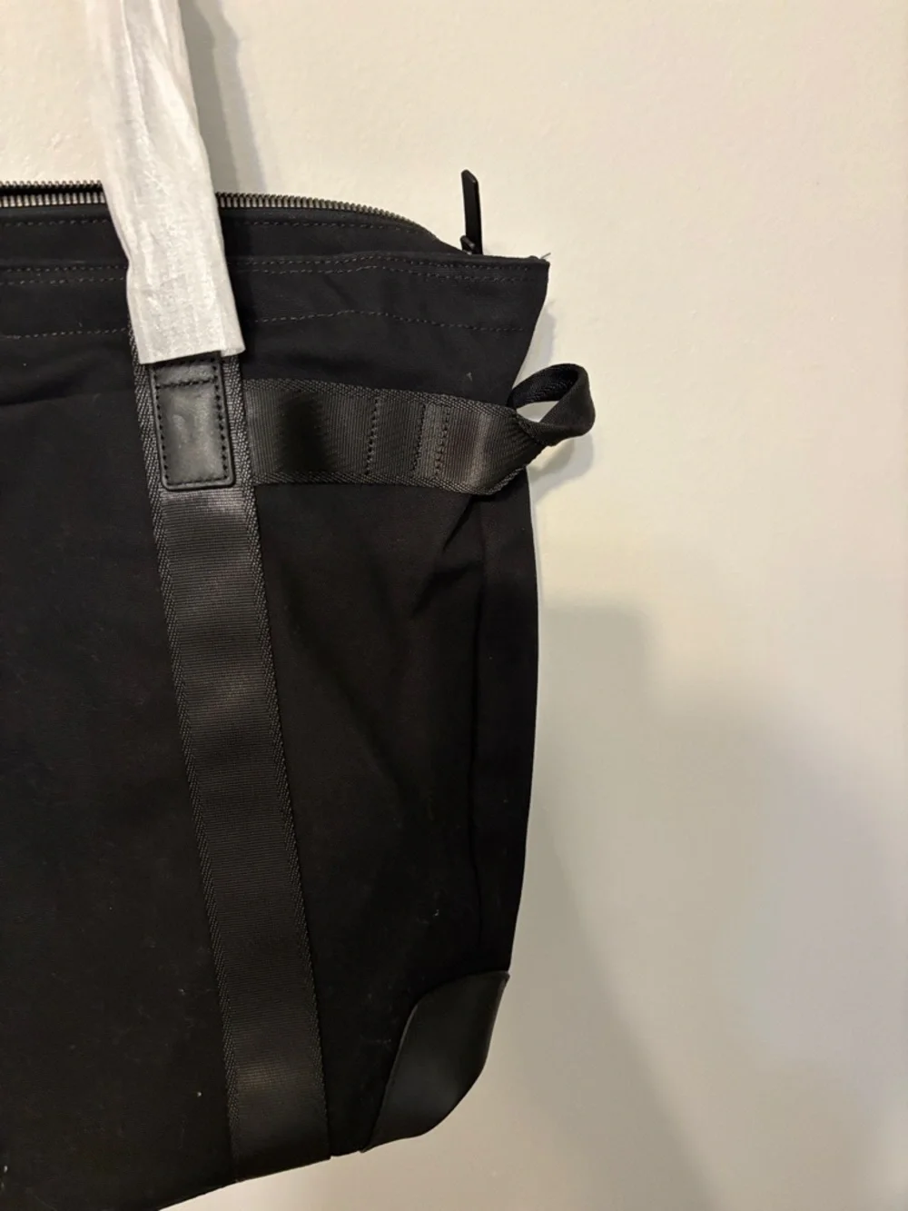 Brooks Brothers Black Canvas Tote with White Logo